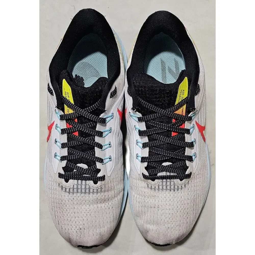 Nike Air Zoom Pegasus 39 White Crimson Volt Women's Size 7.5 Running Shoes